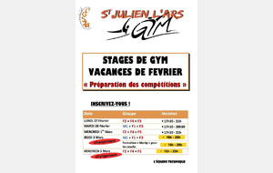 Stages  Compétition  - Vacances de Février