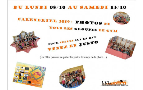 Photos - Calendrier 2019