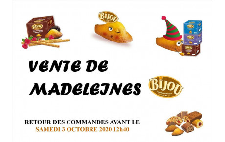 VENTES DE MADELEINES 