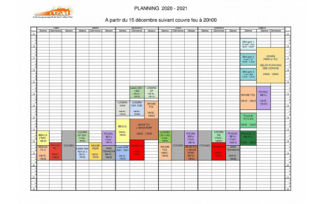 Nouveau planning couvre-feu 